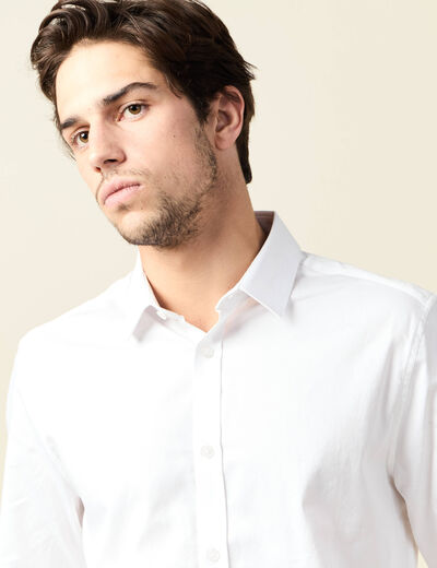 Chemise manches longues blanc homme