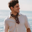 Foulard en coton marron fonc&eacute; homme