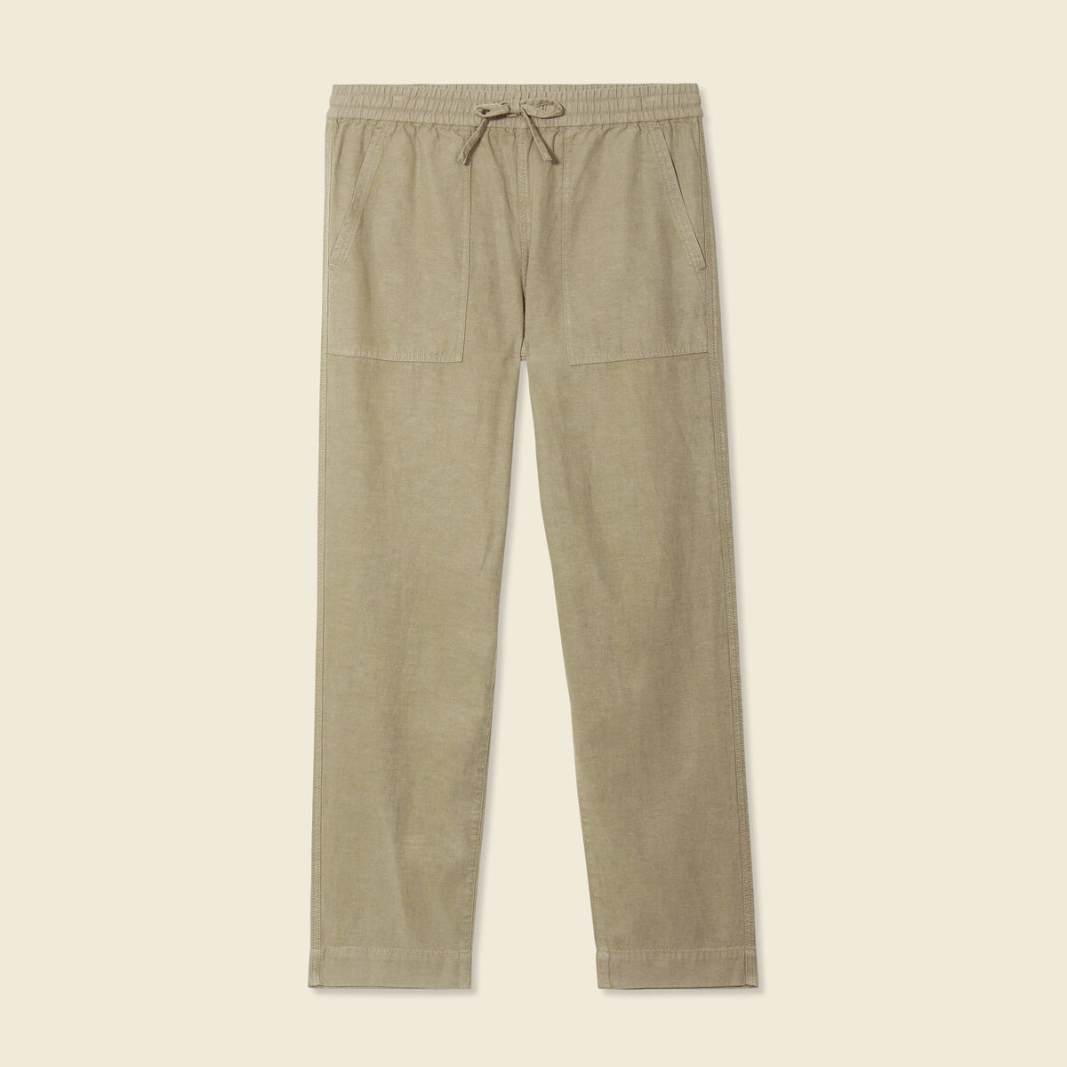 Pantalon chino à coulisse vert kaki homme