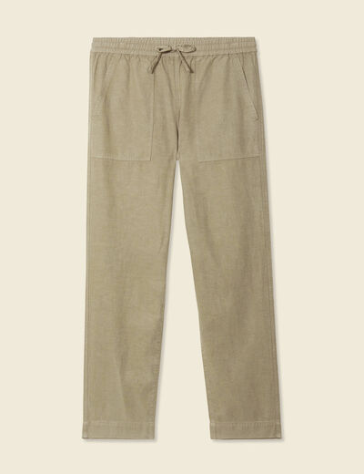 Pantalon chino à coulisse vert kaki homme