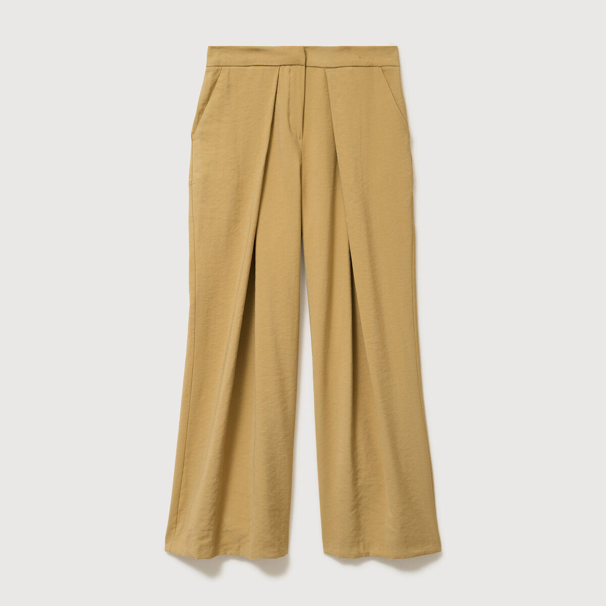 Pantalon loose taille standard camel femme