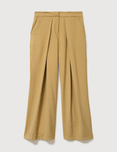 Pantalon loose taille standard camel femme