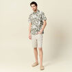 Bermuda droit en jean denim snow gris homme