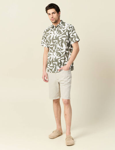 Bermuda droit en jean denim snow gris homme