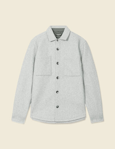 Surchemise boutonnée gris foncé homme