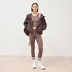 Blouson oversize court &agrave; capuche marron femme