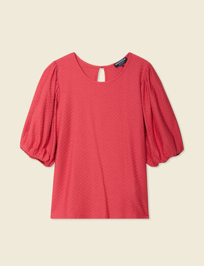 T-shirt manches courtes rouge foncé femme