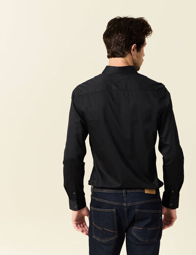 Chemise manches longues noir homme