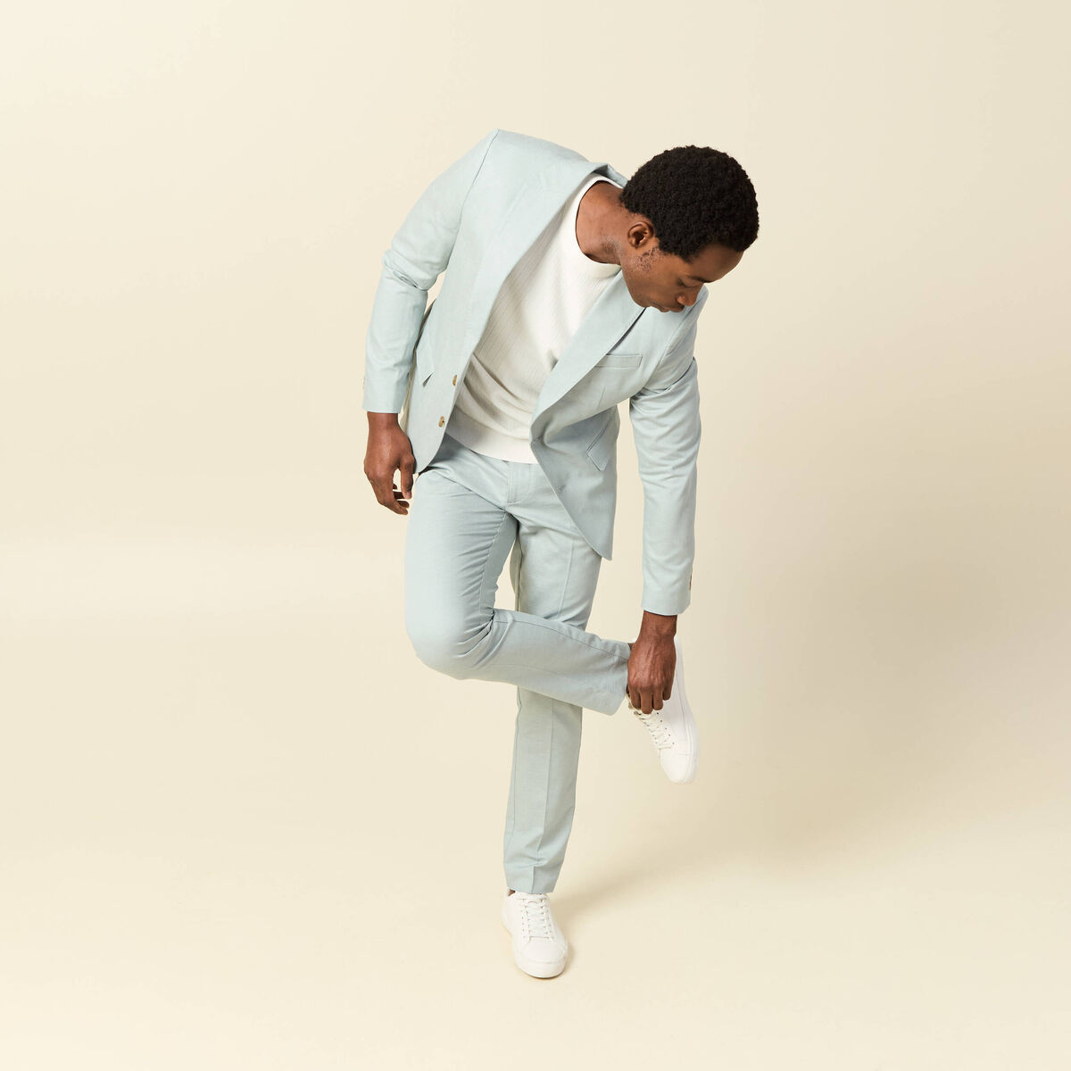 Blazer manches longues col classique vert clair homme