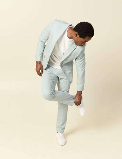 Blazer manches longues col classique vert clair homme