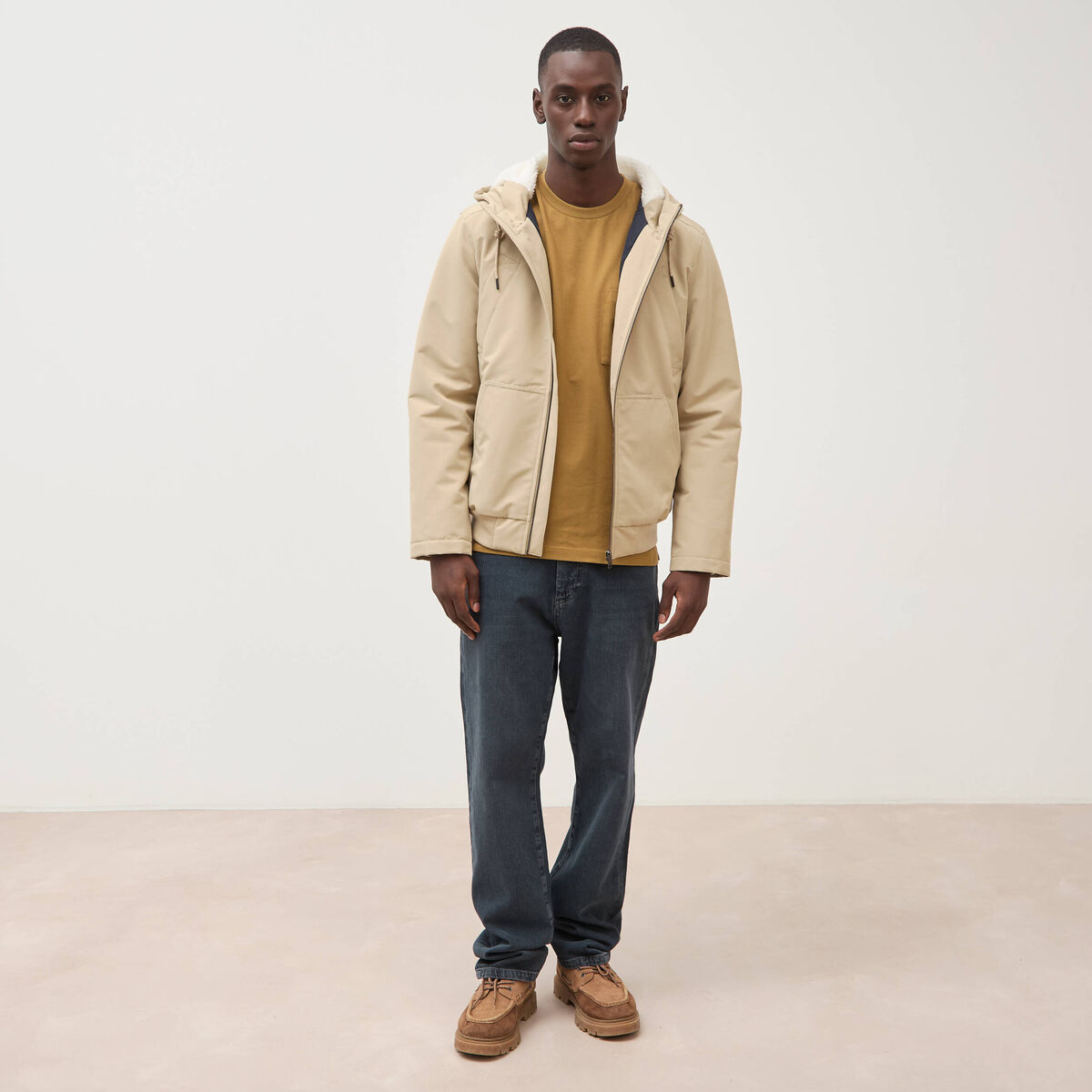 T-shirt en coton camel homme