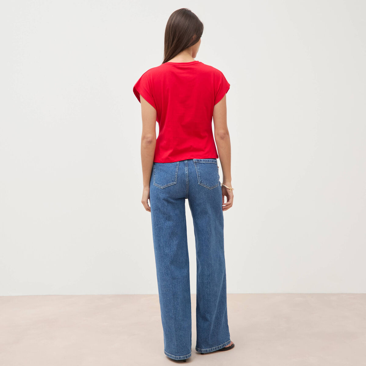 T-shirt manches courtes rouge femme