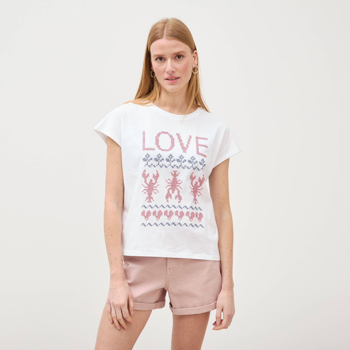 T-shirt en coton blanc femme