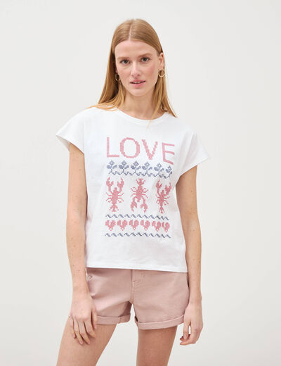 T-shirt en coton blanc femme