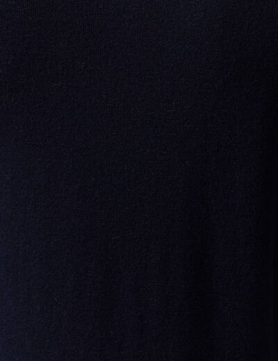 Robe manches longues bleu fonc&eacute; femme