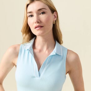 polo sans manches bleu pastel femme Polo sans manches bleu pastel femme