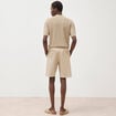 Bermuda droit &eacute;lastiqu&eacute; beige homme