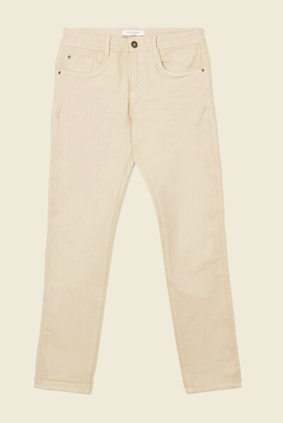 Pantalon slim 5 poches beige homme