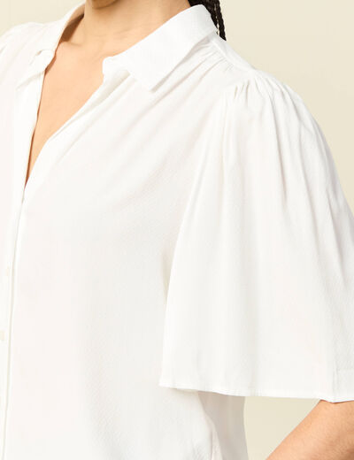 Chemise manches courtes ecru femme