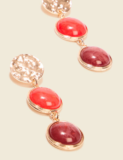 Boucles d'oreilles pendantes rouge foncé femme