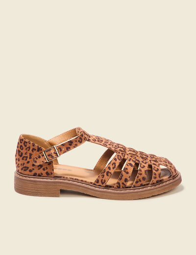 Sandales plates métallisées beige femme