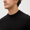 Pull manches longues col rond noir homme