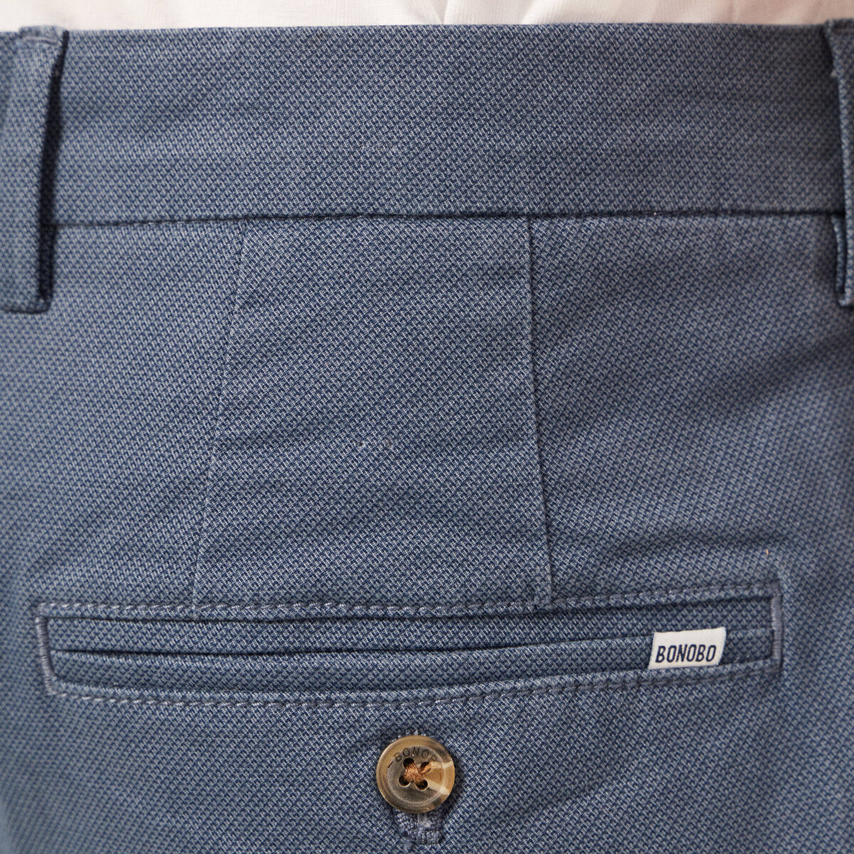 Bermuda droit éco-responsable bleu gris homme