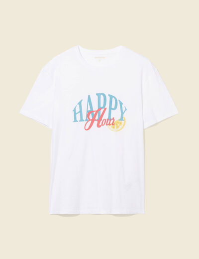 T-shirt manches courtes ecru homme
