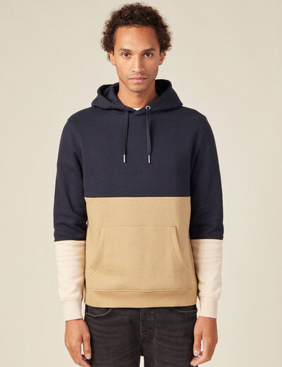 Sweat à capuche bleu marine homme