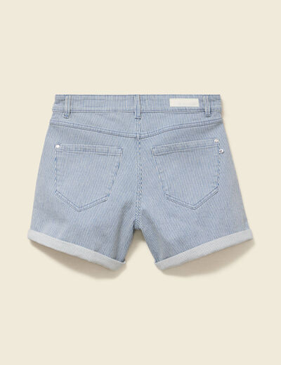 Short mom taille haute en jeans bleu marine femme