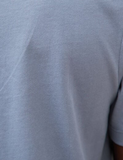 T-shirt en coton manches courtes bleu gris homme