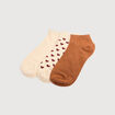 Lot de 3 paires de chaussettes marron cognac femme