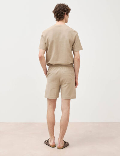 Short droit avec cordon beige homme