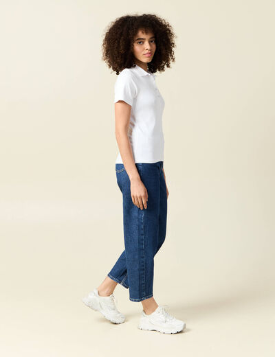 T-shirt cintré manches courtes blanc femme