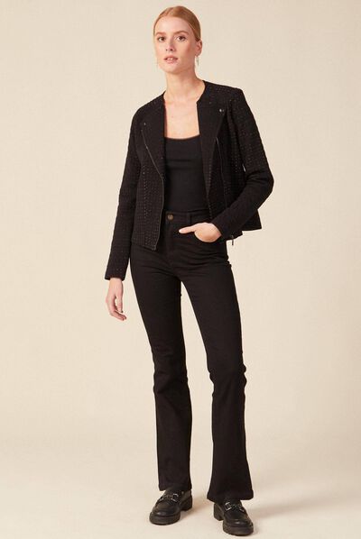Gilet manches longues noir femme