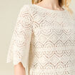 T-shirt manches courtes ecru femme