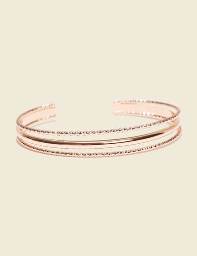 Bracelet jonc en métal couleur or femme