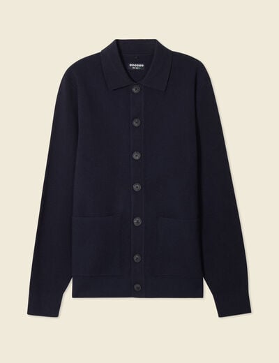 Gilet manches longues bleu marine homme