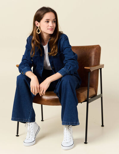 Surchemise en jean denim brut femme