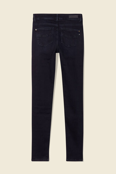 Jeans skinny taille haute denim blue black femme
