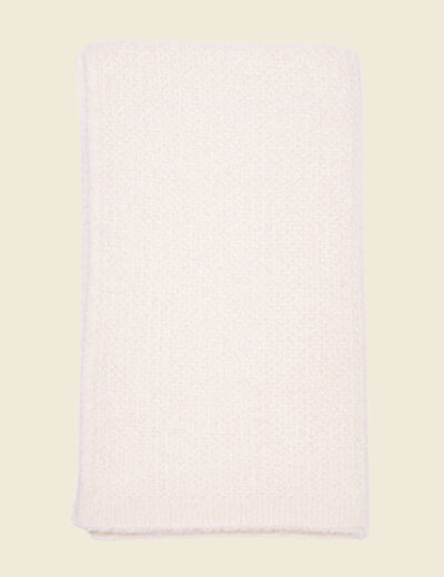 Écharpe tricotée creme femme
