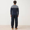 Pull droit fin col rond manches longues bleu marine homme