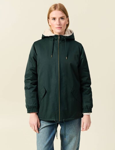 Parka r&eacute;versible vert femme