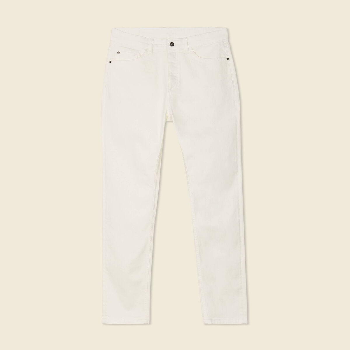 Jeans straight taille tapered denim blanc homme