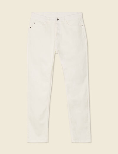 Jeans straight taille tapered denim blanc homme