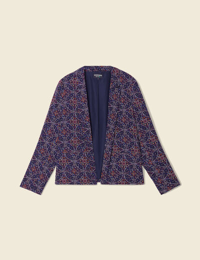 Veste esprit blazer droite bleu marine femme