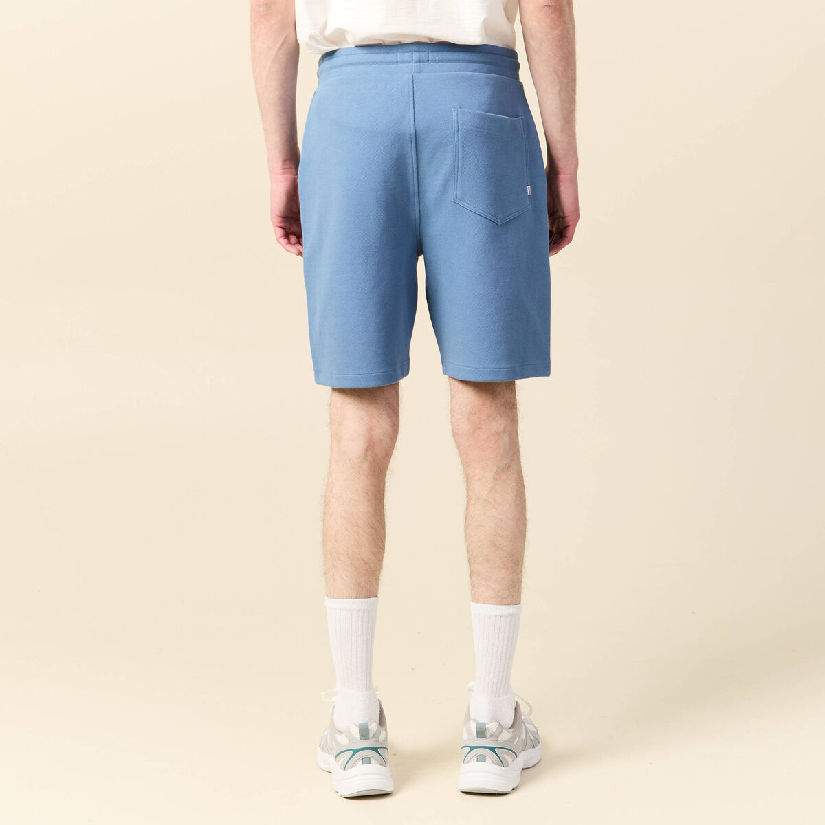 Short éco-responsable bleu gris homme