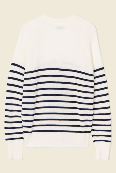 Pull manches longues bleu marine femme