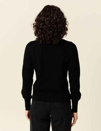 Pull manches longues noir femme