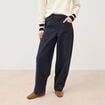 Pantalon coupe regular bleu marine femme